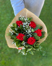 Bouquet per Laurea Rose Stabilizzate, Velo da Sposa e Alloro